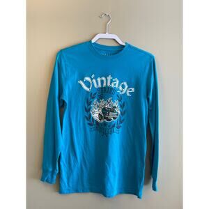 Men's Vintage Series XL/EG Turquoise Blue Long Sleeve T-Shirt